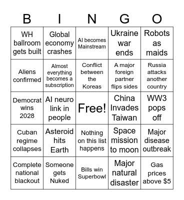 By 2030 Bingo Card