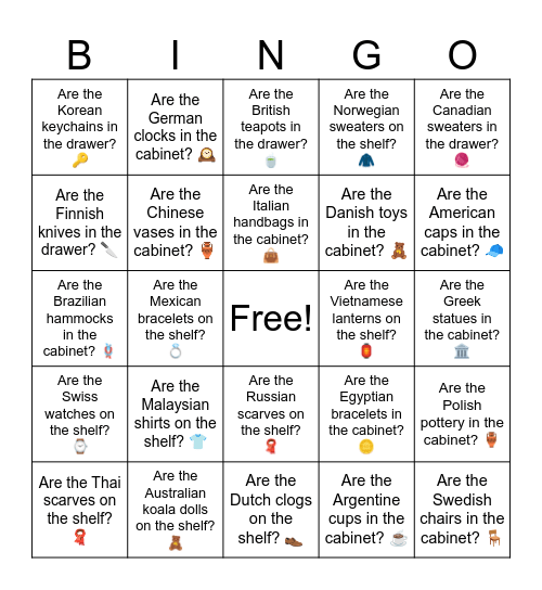 B9 L8 Are the Korean fans on the shelf? 🎎 Bingo Card
