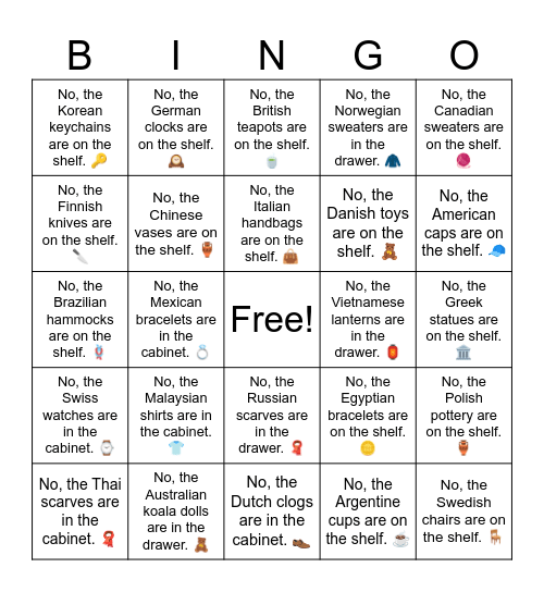 B9 L8 No, the Korean fans are in the drawer. 🎎 Bingo Card
