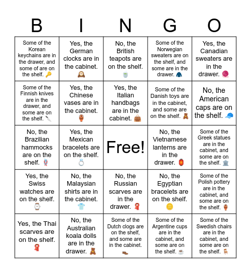 B9 L8 Yes, the Korean fans are on the shelf. 🎎 Bingo Card