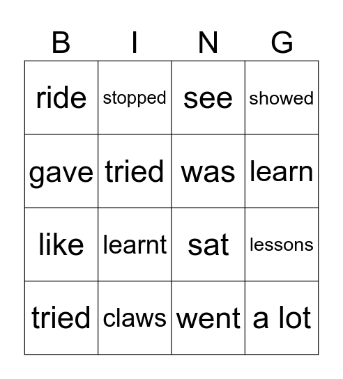 Milton and Mona Bingo Card