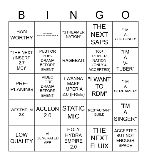 STATE 3.0 APP KEYWORDS BINGO Card