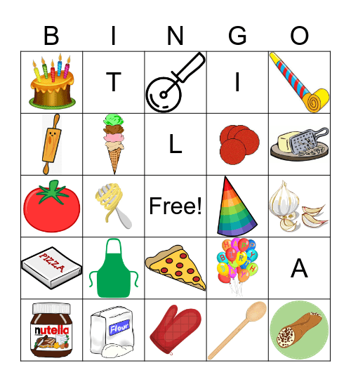 Italian Food Bingo Card