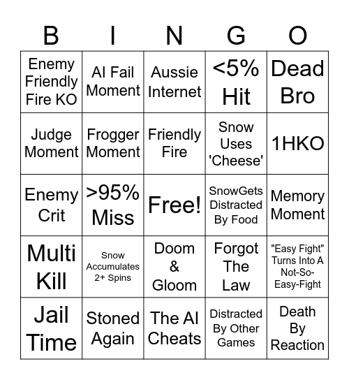 FFTA Bingo Card
