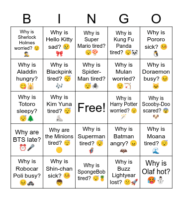 B16 L13 Why is Harry Potter worried? 😟🪄 Bingo Card
