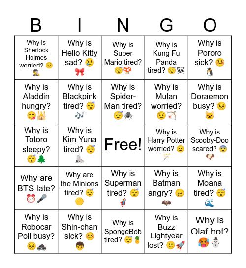 B16 L13 Why is Harry Potter worried? 😟🪄 Bingo Card