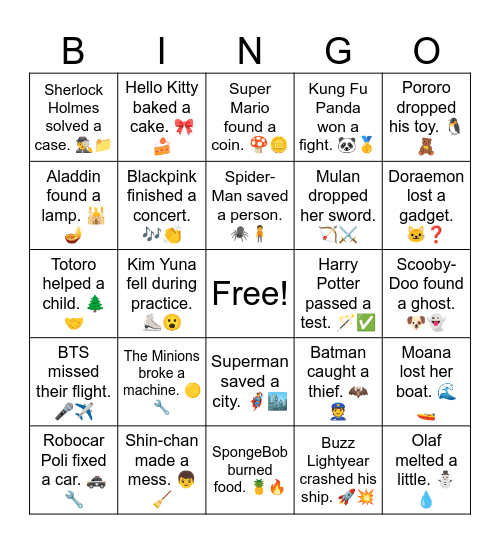B16 L18 Kim Yuna fell during practice. ⛸️😮 Bingo Card