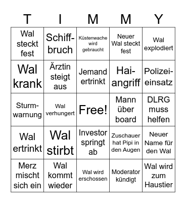 Walscheibe Bingo Card