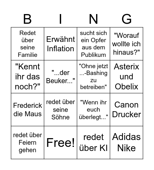 Beuker Bingo Part 2 Bingo Card