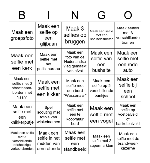 Scouting bingo Card