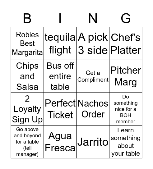 Server Blackout Bingo Card
