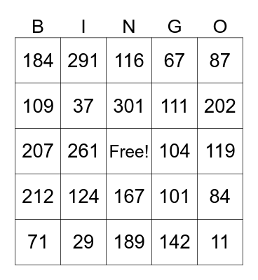 Place Value Bingo! Bingo Card