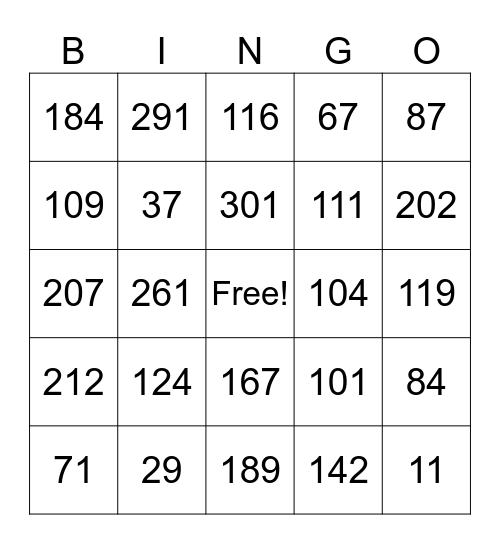 Place Value Bingo! Bingo Card