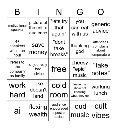 Op Bingo Card