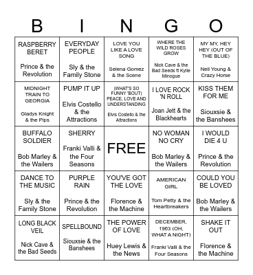 Me and My Friends Bingo Card