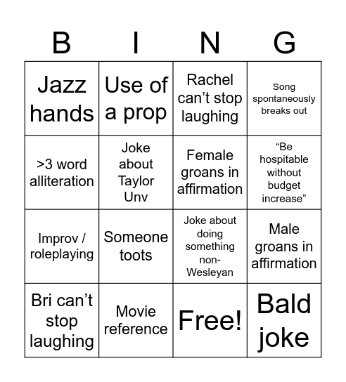 Hospita-BINGO Card
