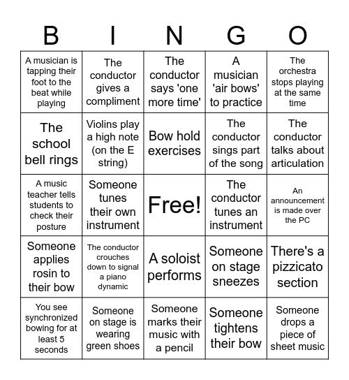 Fordson Field Trip Bingo Card