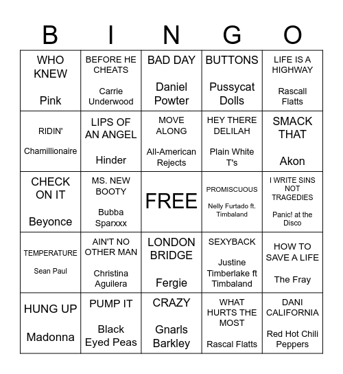 Tooth House and Six Bingo Card