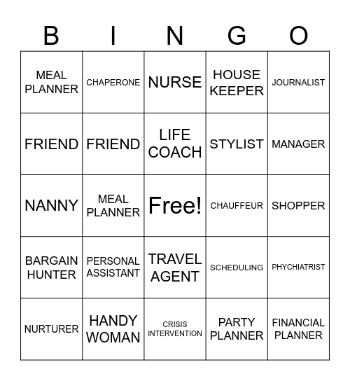 MOTHER'S DAY Bingo Card