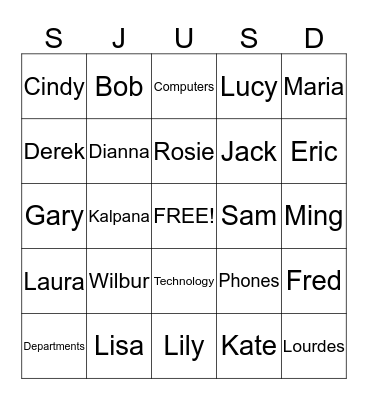 Technology Services Bingo Card