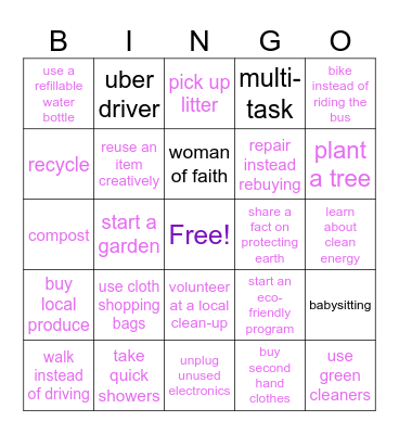 Mother's Day Bingo Card