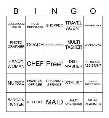 MOTHER'S DAY Bingo Card