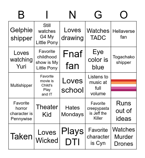 Me Bingo Card