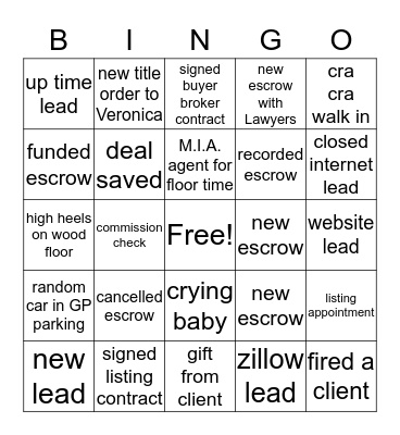 GP Real Estate BINGO Card