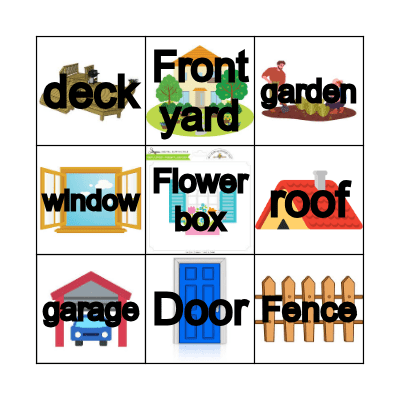 ESL Outdoor House Bingo Card