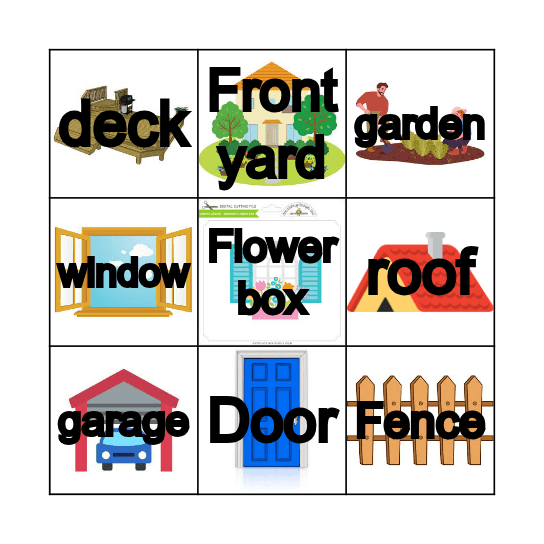 ESL Outdoor House Bingo Card