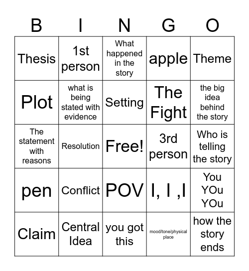Cause ppap Bingo Card