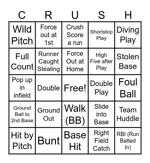 Elementary Day at the Ball Park Bingo Card