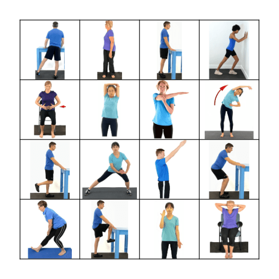 Standing Exercises Bingo Card