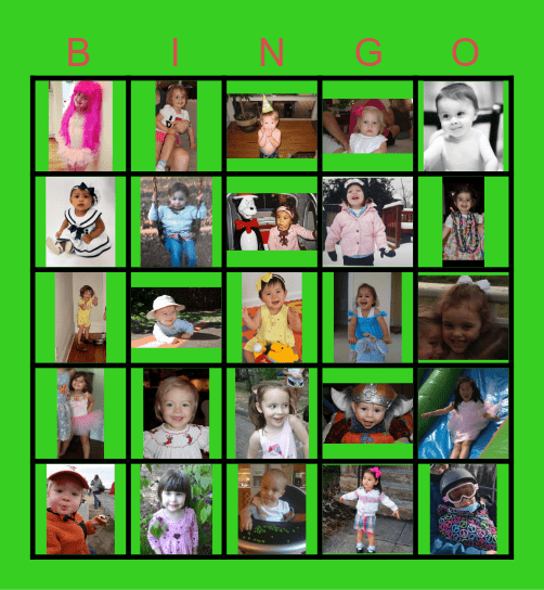 Baby Bingo Card