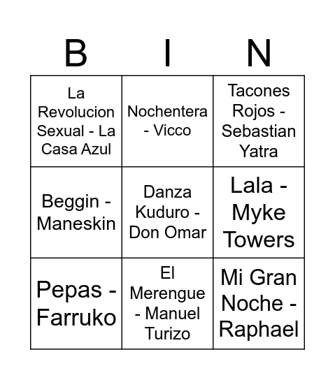 PREBODA BINGO PARTY Bingo Card