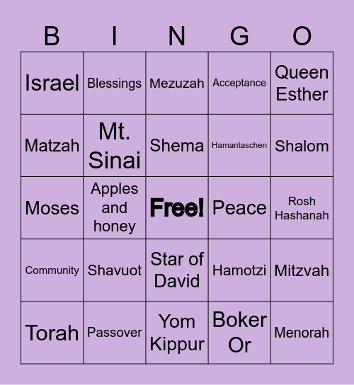 End of Year Bingo! Bingo Card