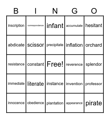 MW Review Bingo 1 Bingo Card