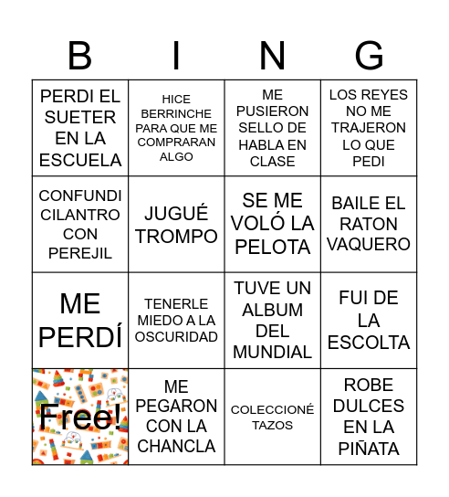 DIA DEL NIÑO DHL Bingo Card