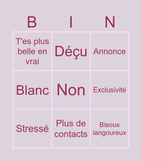 Et si on se rencontrait Bingo Card