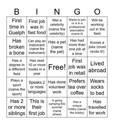 Intern Pipeline Day Bingo Card