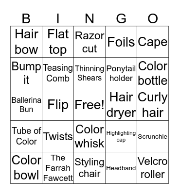 Hair  Bingo Card