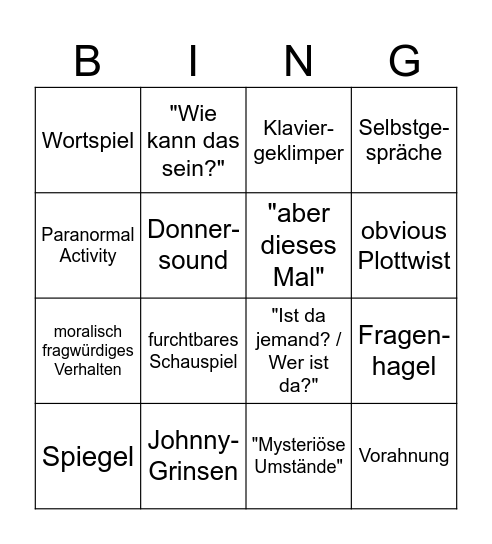 X-Faktor Bingo Card