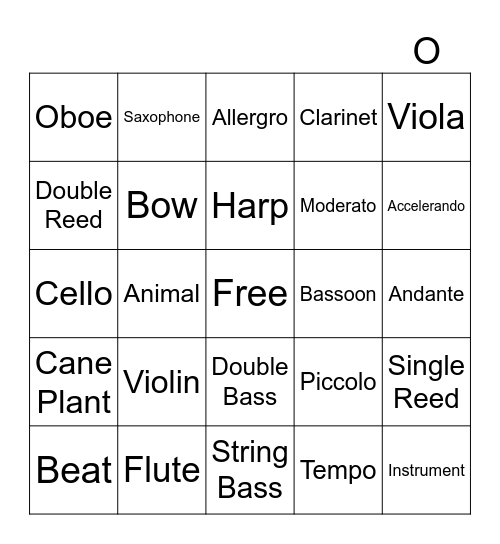 STRINGO! Bingo Card
