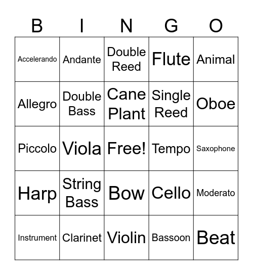 STRINGO! Bingo Card