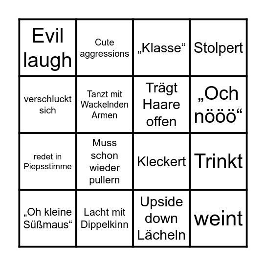 Nadingo Bingo Card