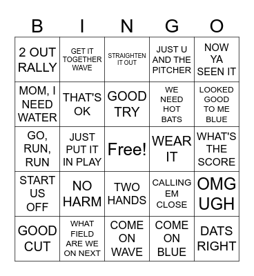 WAVE BASEBALL BINGO Card