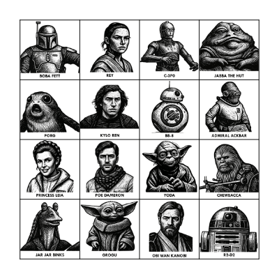 Star Wars Bingo Card