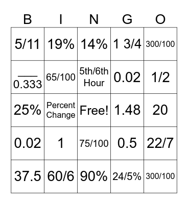 Conversion Bingo Card