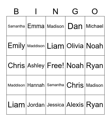 Graduation Bingo Card