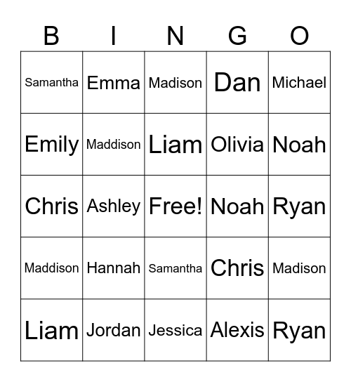Graduation Bingo Card